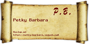 Petky Barbara névjegykártya