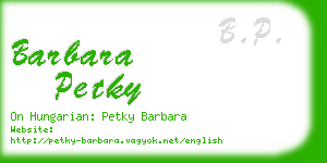 barbara petky business card